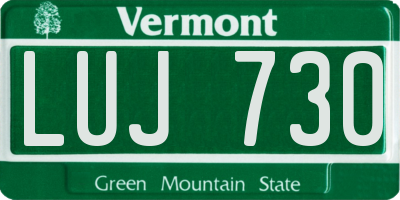 VT license plate LUJ730