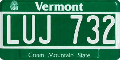 VT license plate LUJ732