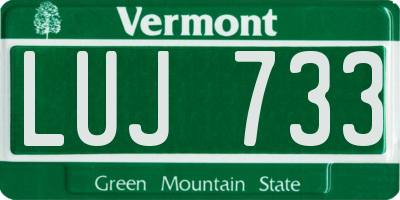 VT license plate LUJ733