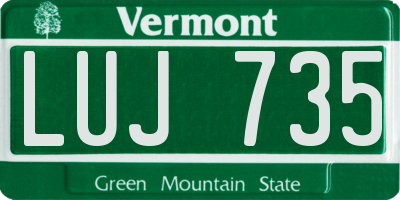 VT license plate LUJ735