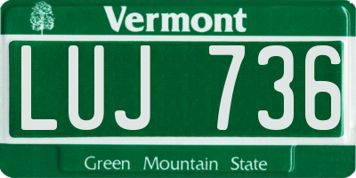 VT license plate LUJ736