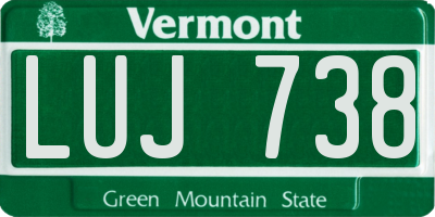 VT license plate LUJ738