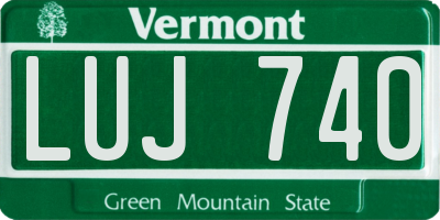 VT license plate LUJ740