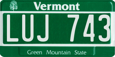 VT license plate LUJ743