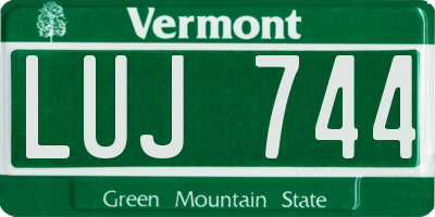 VT license plate LUJ744