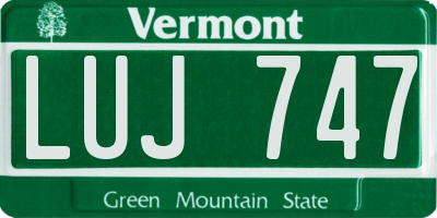 VT license plate LUJ747
