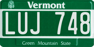 VT license plate LUJ748