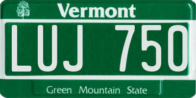 VT license plate LUJ750