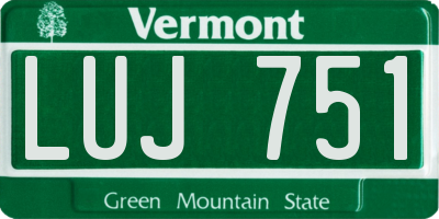 VT license plate LUJ751