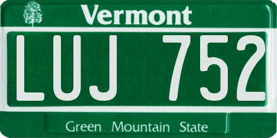 VT license plate LUJ752