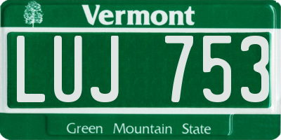 VT license plate LUJ753