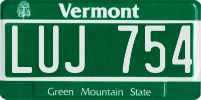 VT license plate LUJ754