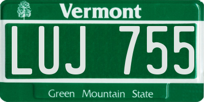 VT license plate LUJ755