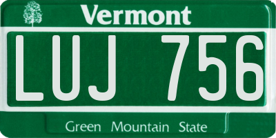 VT license plate LUJ756