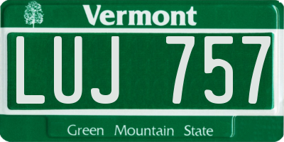 VT license plate LUJ757