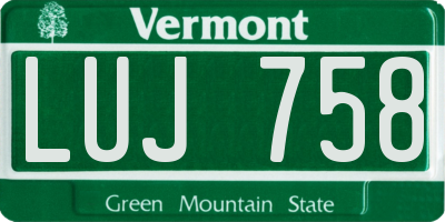 VT license plate LUJ758