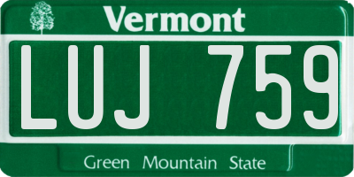 VT license plate LUJ759