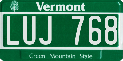 VT license plate LUJ768