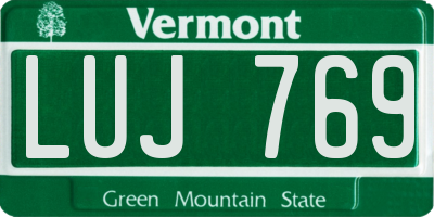 VT license plate LUJ769