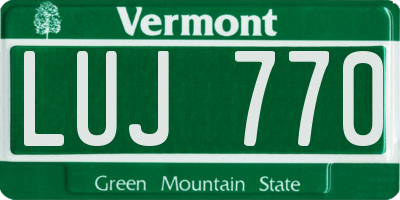 VT license plate LUJ770