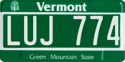 VT license plate LUJ774