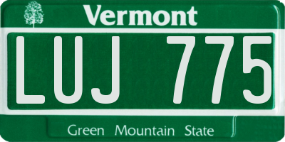 VT license plate LUJ775