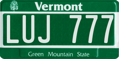 VT license plate LUJ777