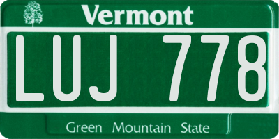 VT license plate LUJ778