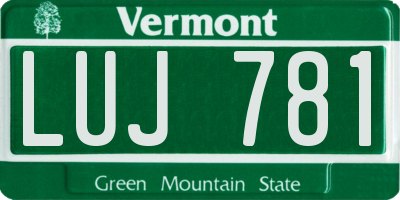 VT license plate LUJ781