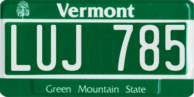 VT license plate LUJ785