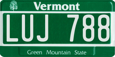 VT license plate LUJ788