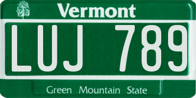 VT license plate LUJ789