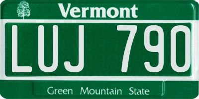 VT license plate LUJ790