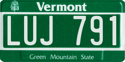 VT license plate LUJ791