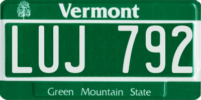 VT license plate LUJ792