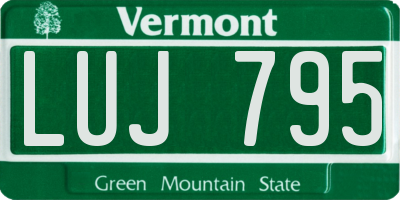 VT license plate LUJ795