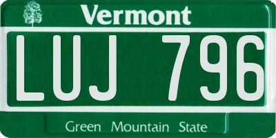 VT license plate LUJ796