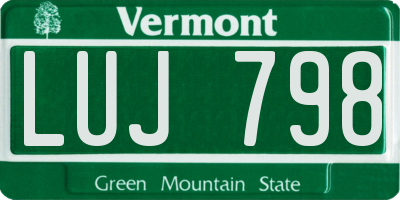 VT license plate LUJ798