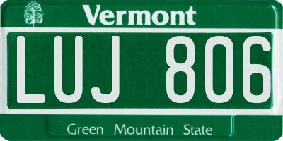 VT license plate LUJ806