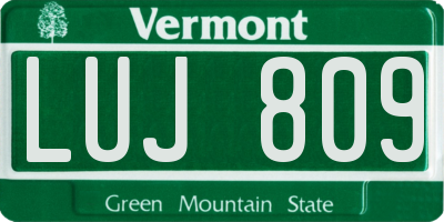 VT license plate LUJ809