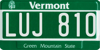 VT license plate LUJ810