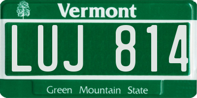 VT license plate LUJ814
