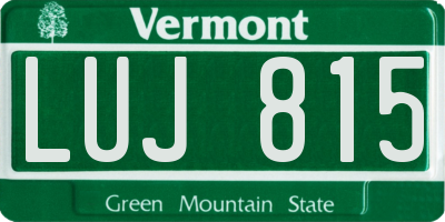 VT license plate LUJ815