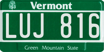 VT license plate LUJ816
