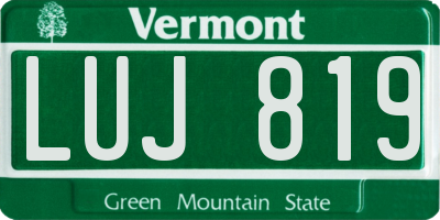 VT license plate LUJ819