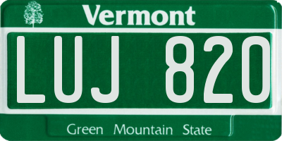 VT license plate LUJ820