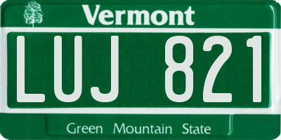 VT license plate LUJ821