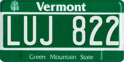 VT license plate LUJ822