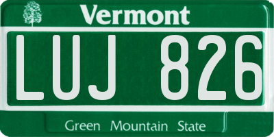 VT license plate LUJ826
