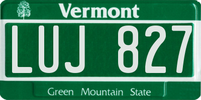 VT license plate LUJ827